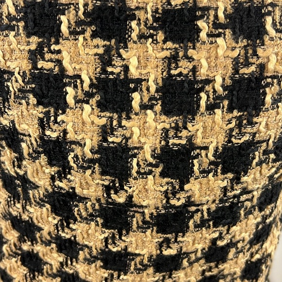 House of Harlow 1960 Tweed Crop Top & Skirt Houndstooth Set Tan/Black Size M NEW - Picture 5 of 16